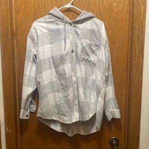 Maurice’s flannel with fuzzy hood